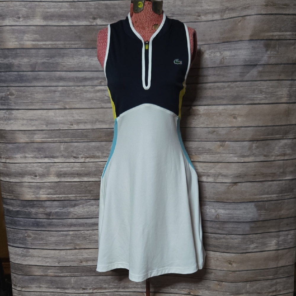 Lacoste Black and White Halter Tennis Dress